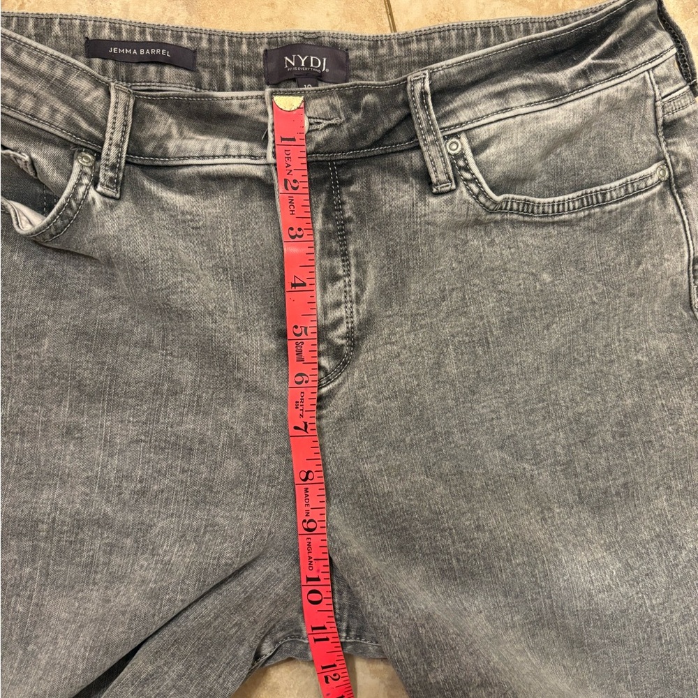 NYDJ Jemma Barrel High Rise Jeans Grey Premium Stretch Denim Women’s Size 10 - Picture 8 of 10